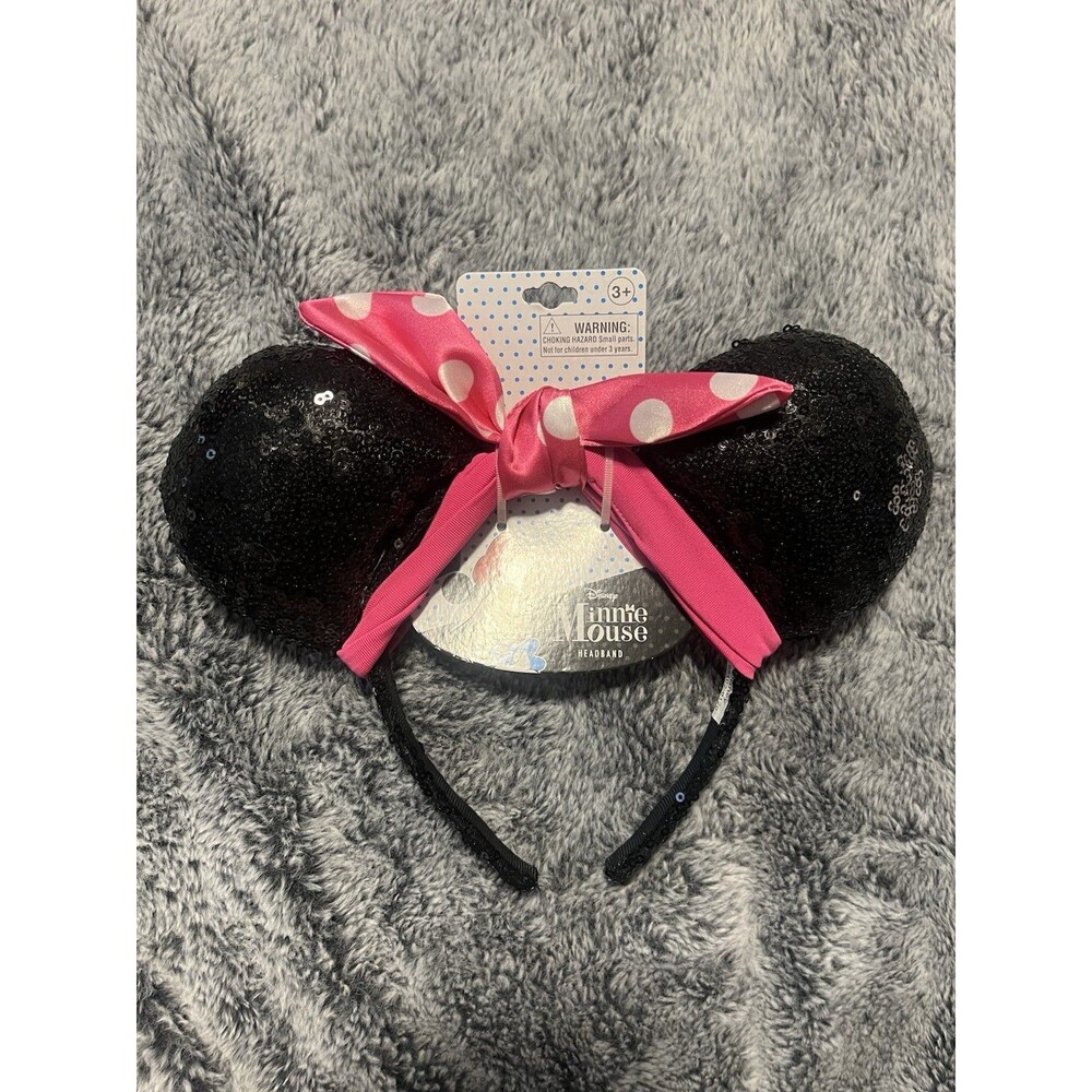 NWT H.E.R. Accessories Girls Disney Minnie Mouse Ears Headband Sequin Ages 3+